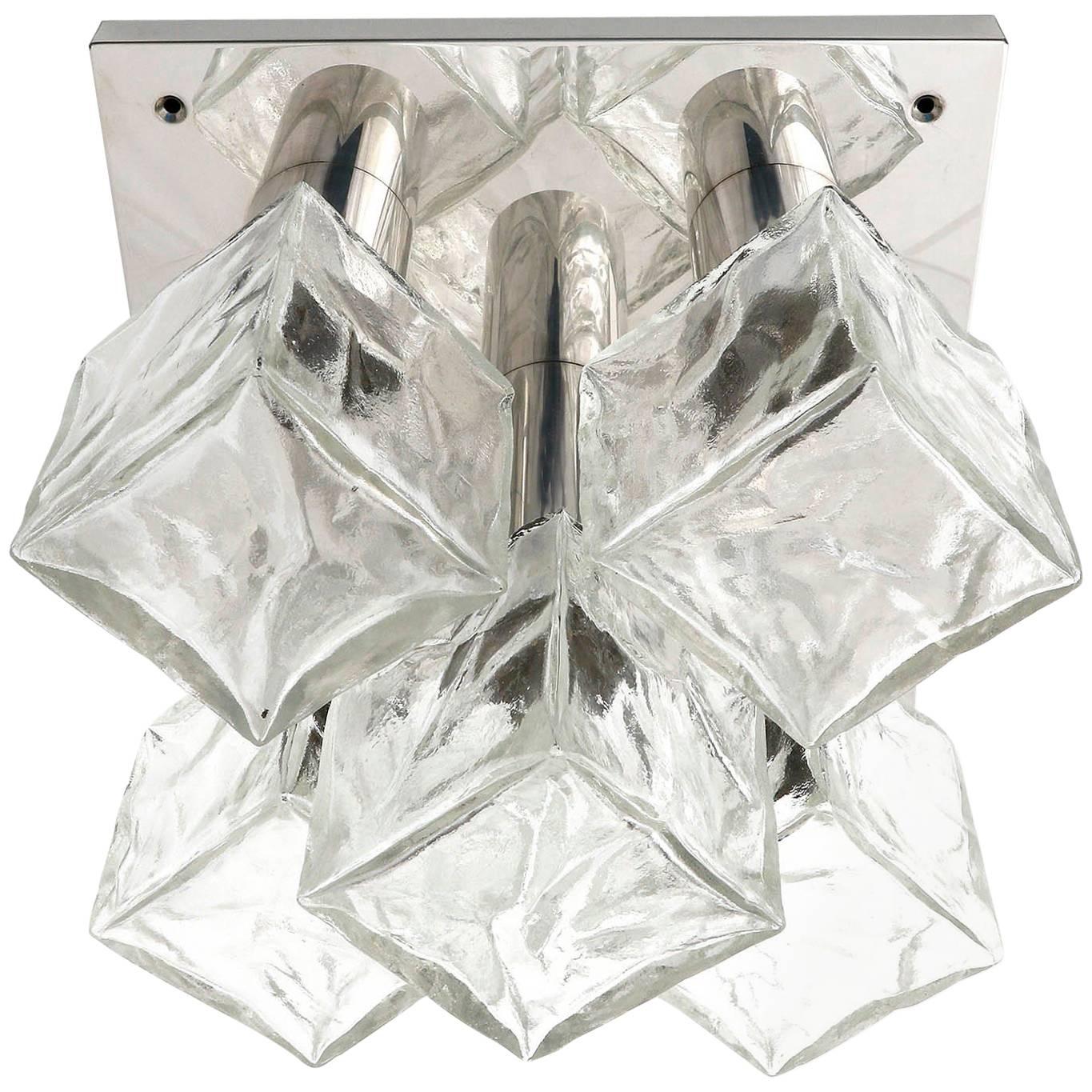One of Six Modulare Square Kalmar 'Cubus' Flush Mount Lights or Sconces, 1970s For Sale