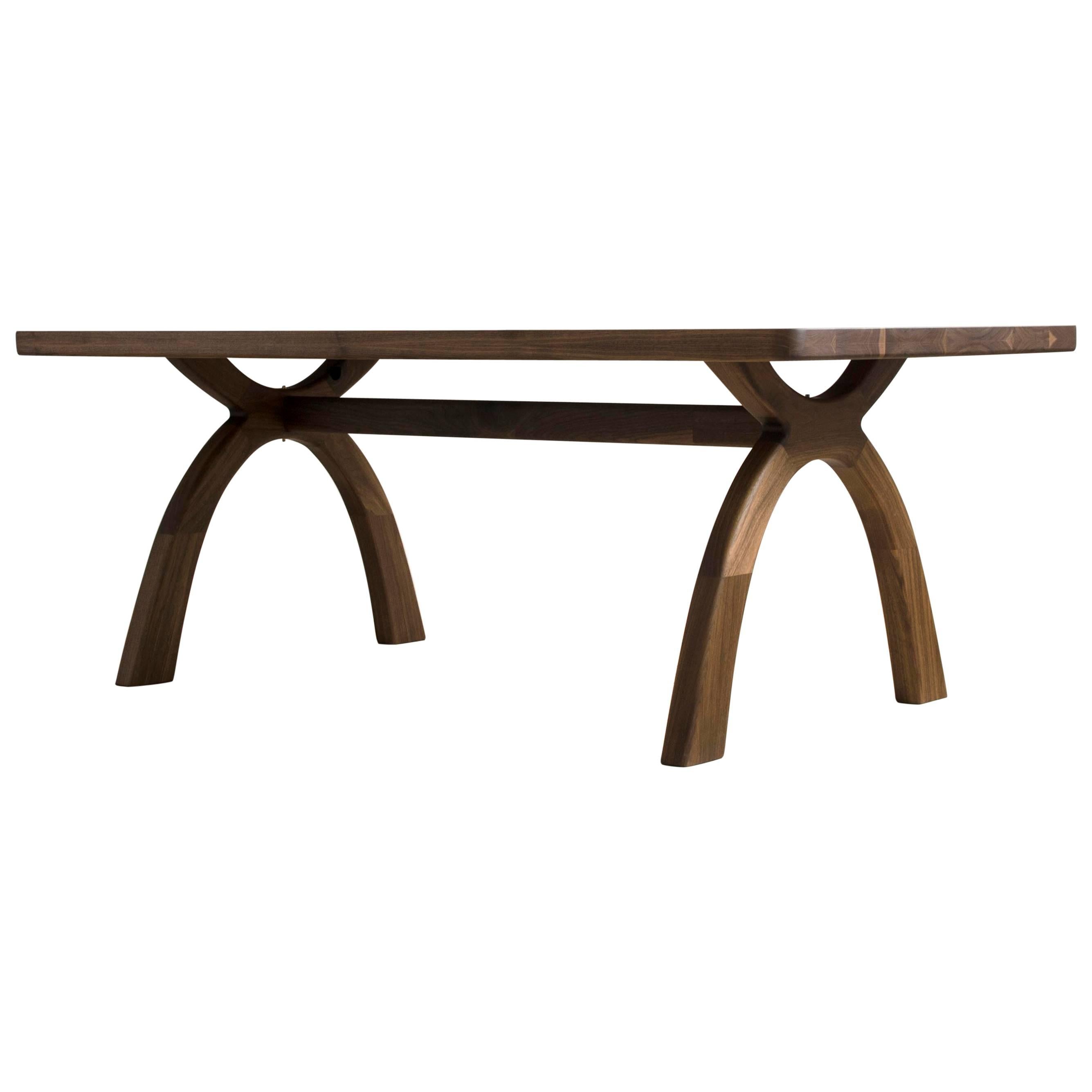 "Inyo" Dining Table, Southwest-Style Arched Base, Solid Wood Dining Table For Sale