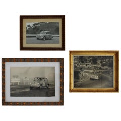 Vintage 1960s Black and White Fiat Seat 600 Car Photographs, Set of Three