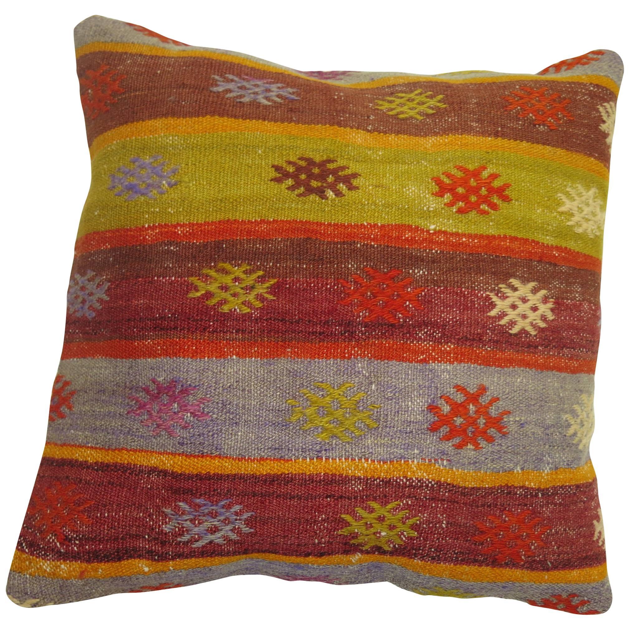 Colorful Vintage Kilim Pillow