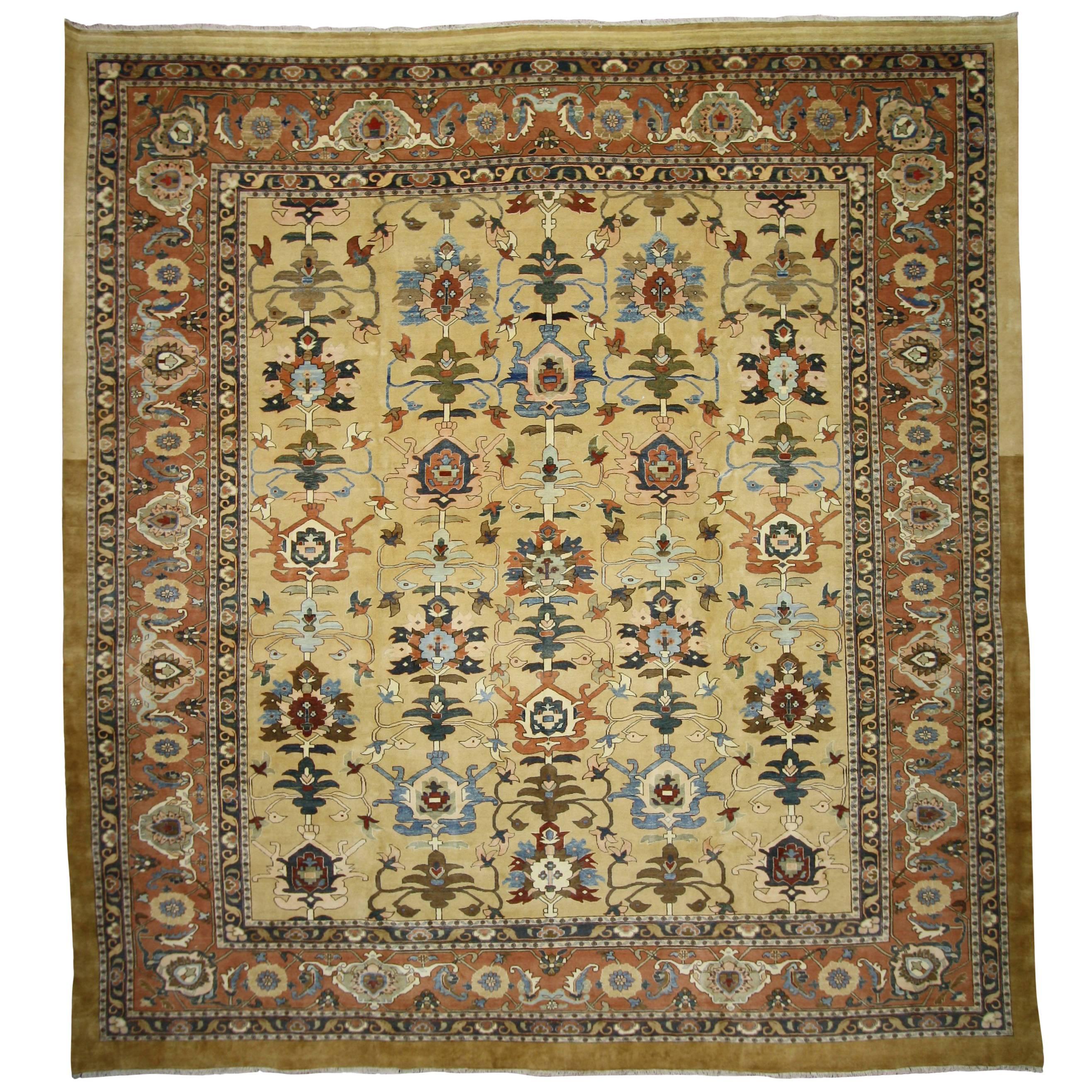 Vintage Persian Sultanabad Palace Size Rug with Warm Tuscan Italian Style