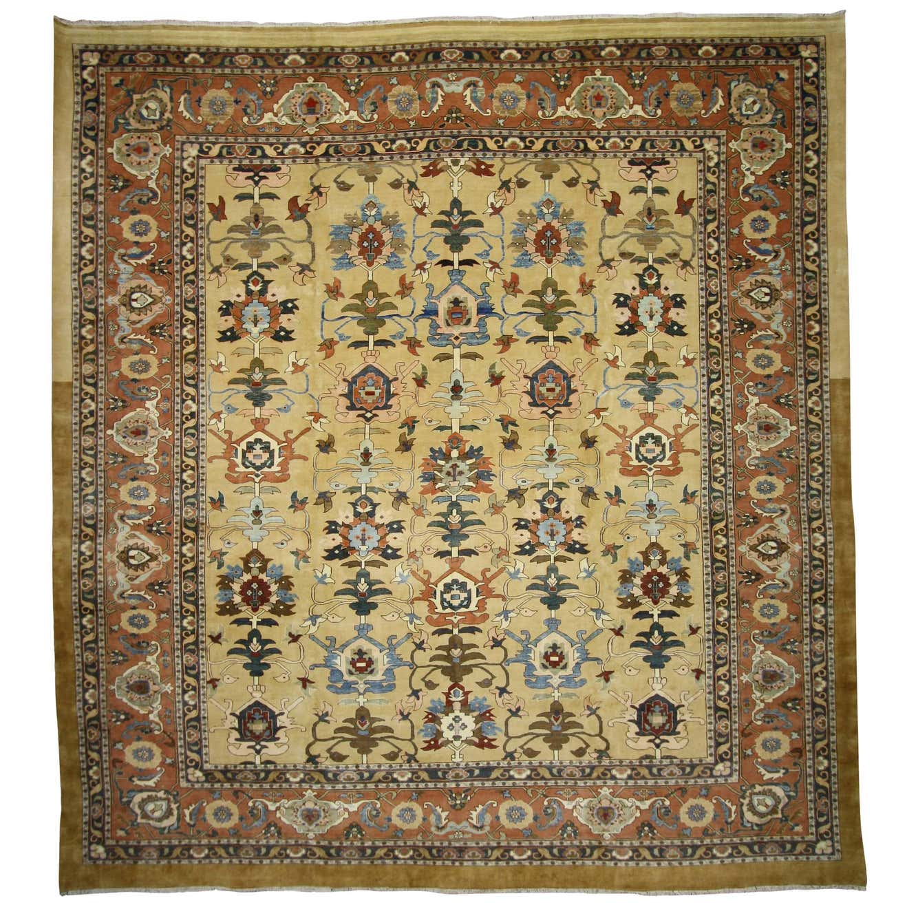 Vintage Persian Sultanabad Palace Size Rug with Warm Tuscan Italian ...