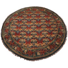 Vintage Round William Morris Inspired Rug