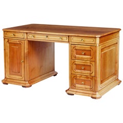 20th Century Scandinavian Fruitwood Pedestal Desk