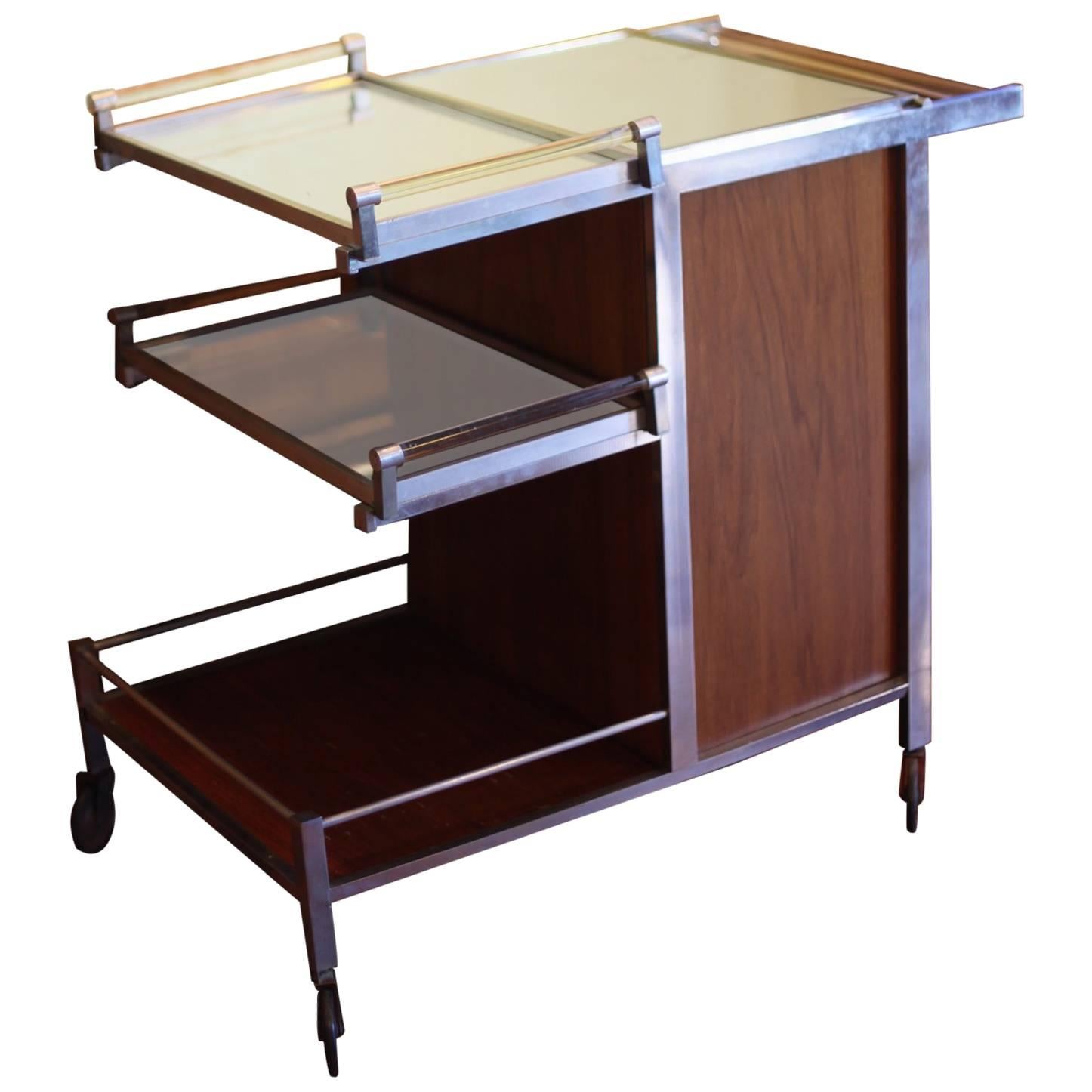 Dry Bar Service Cart by Jacques Adnet