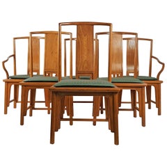 Set of Six Silver Label Baker Furniture Chinese Style Ming Dining Chairs