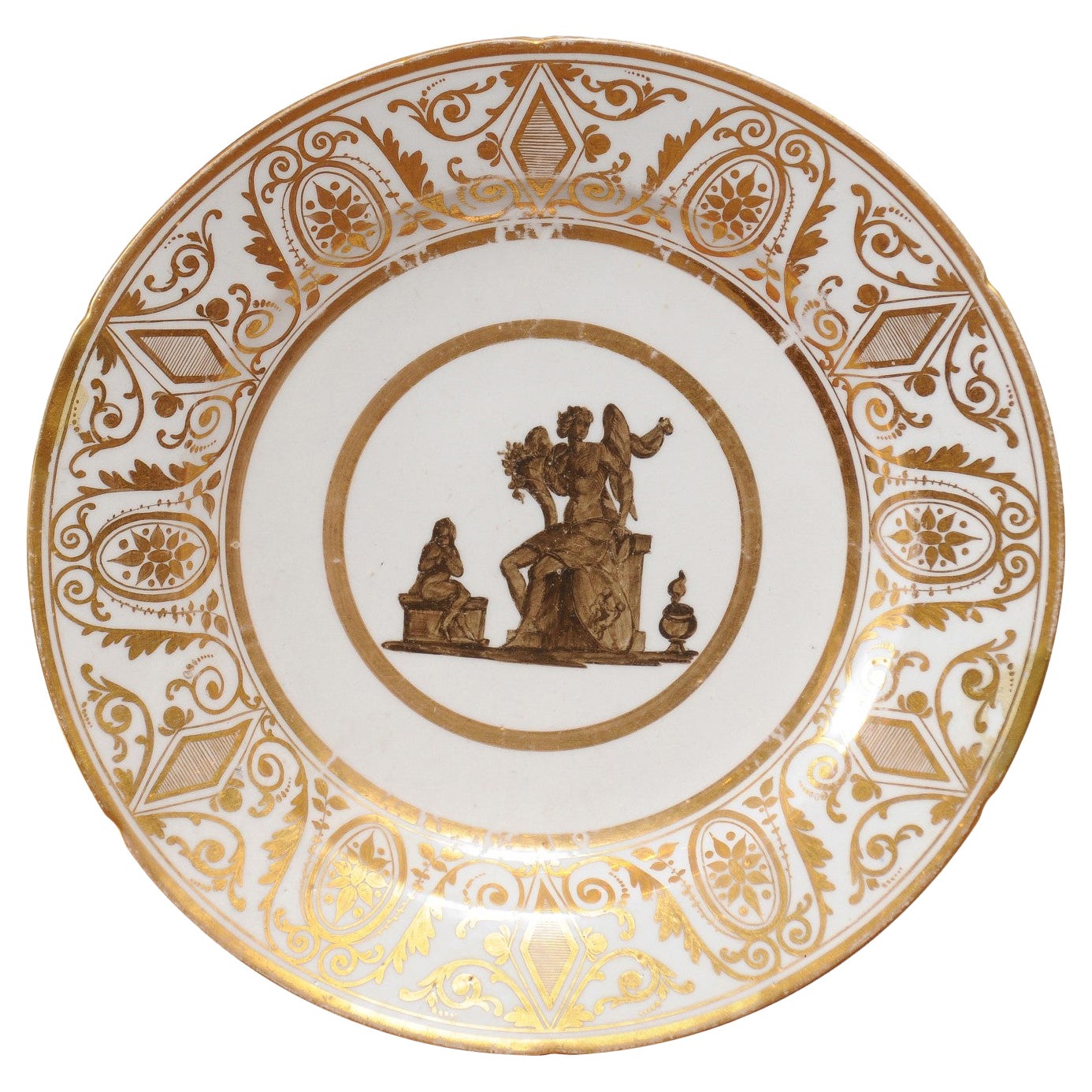 Early 19th Century English London Decorated Coalport Plate For Sale