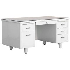 Classic McDowell Craig Tanker Desk Refinished in White