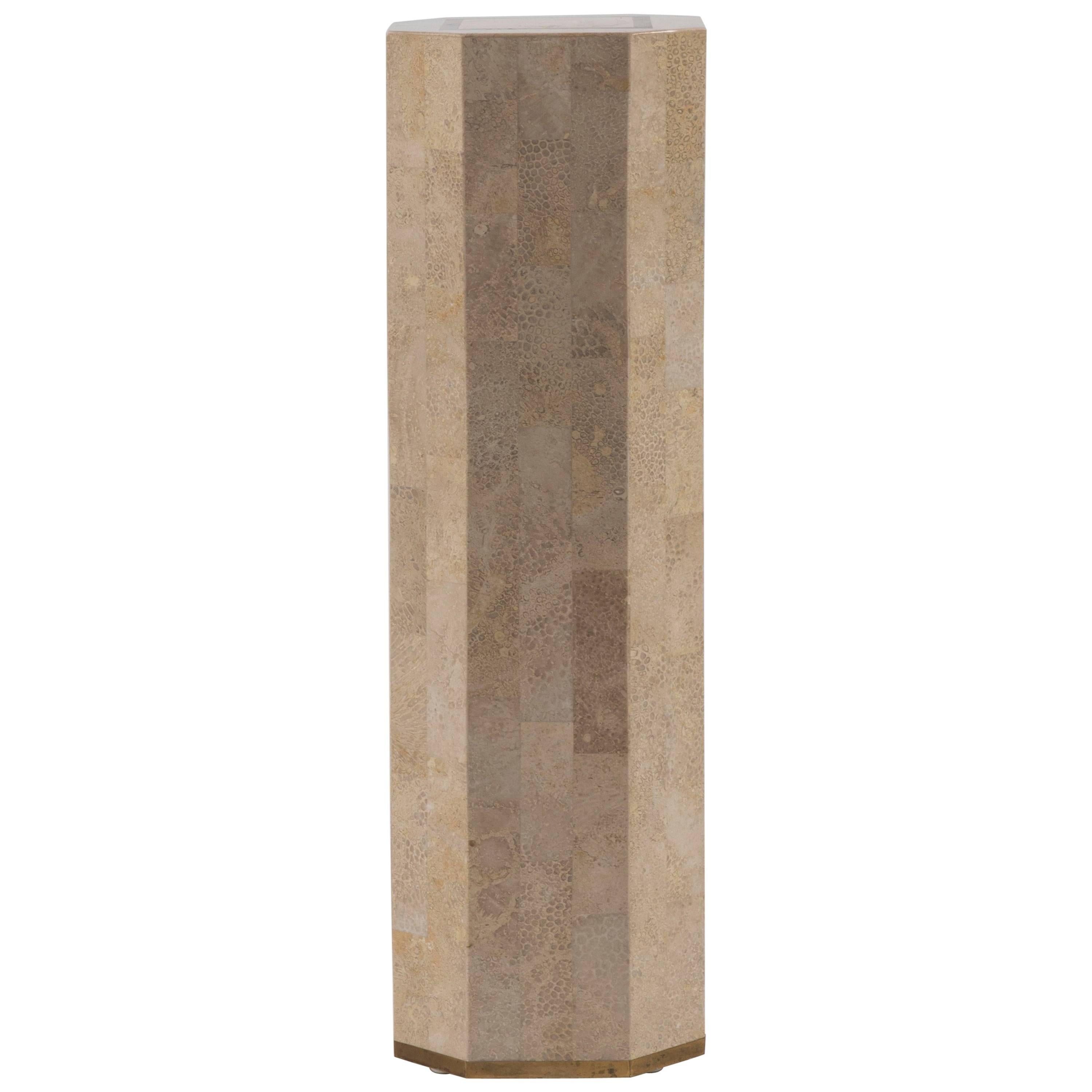 Octagon Tessellated Stone Pedestal