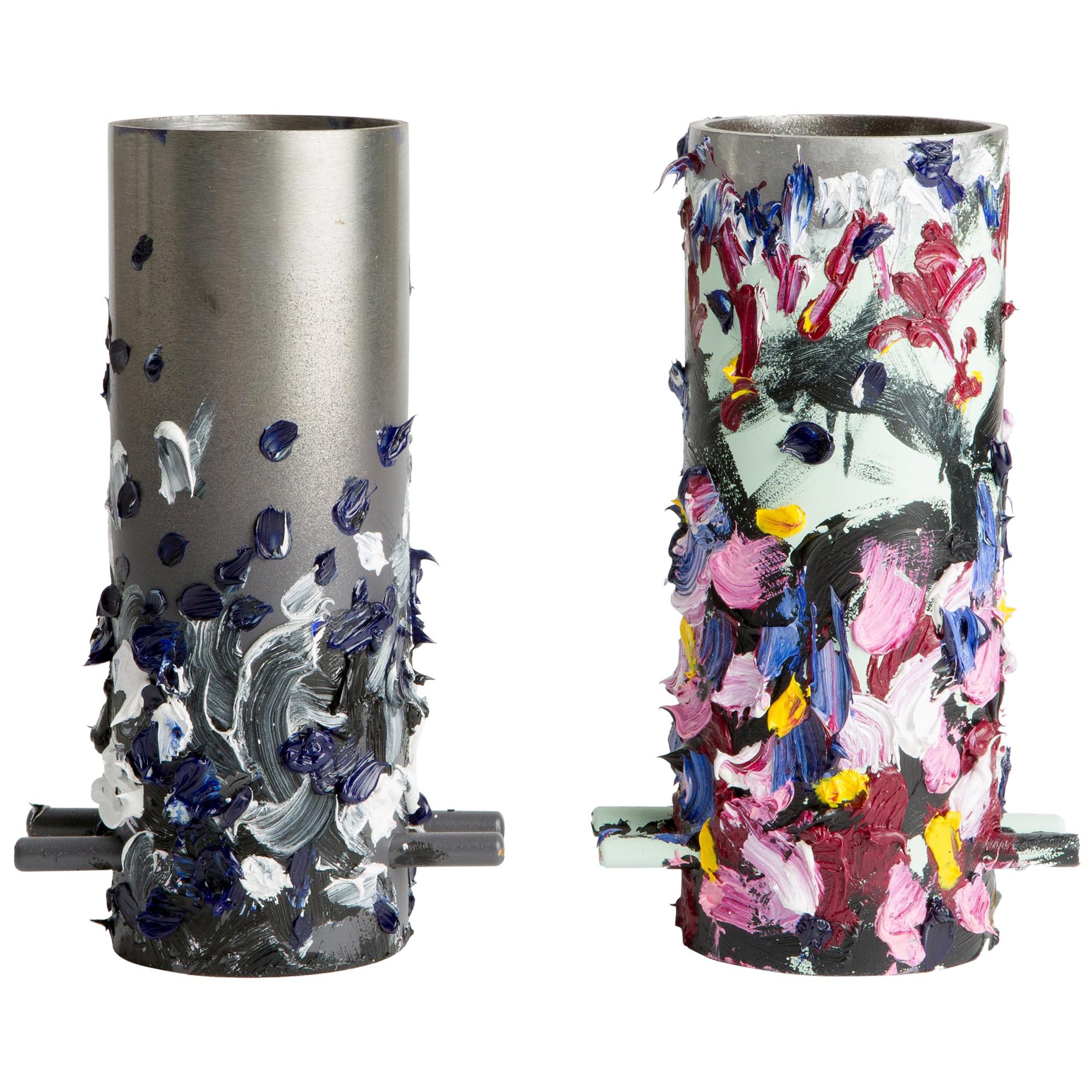Hand-Painted Steel Cylinders by Eddie Granger