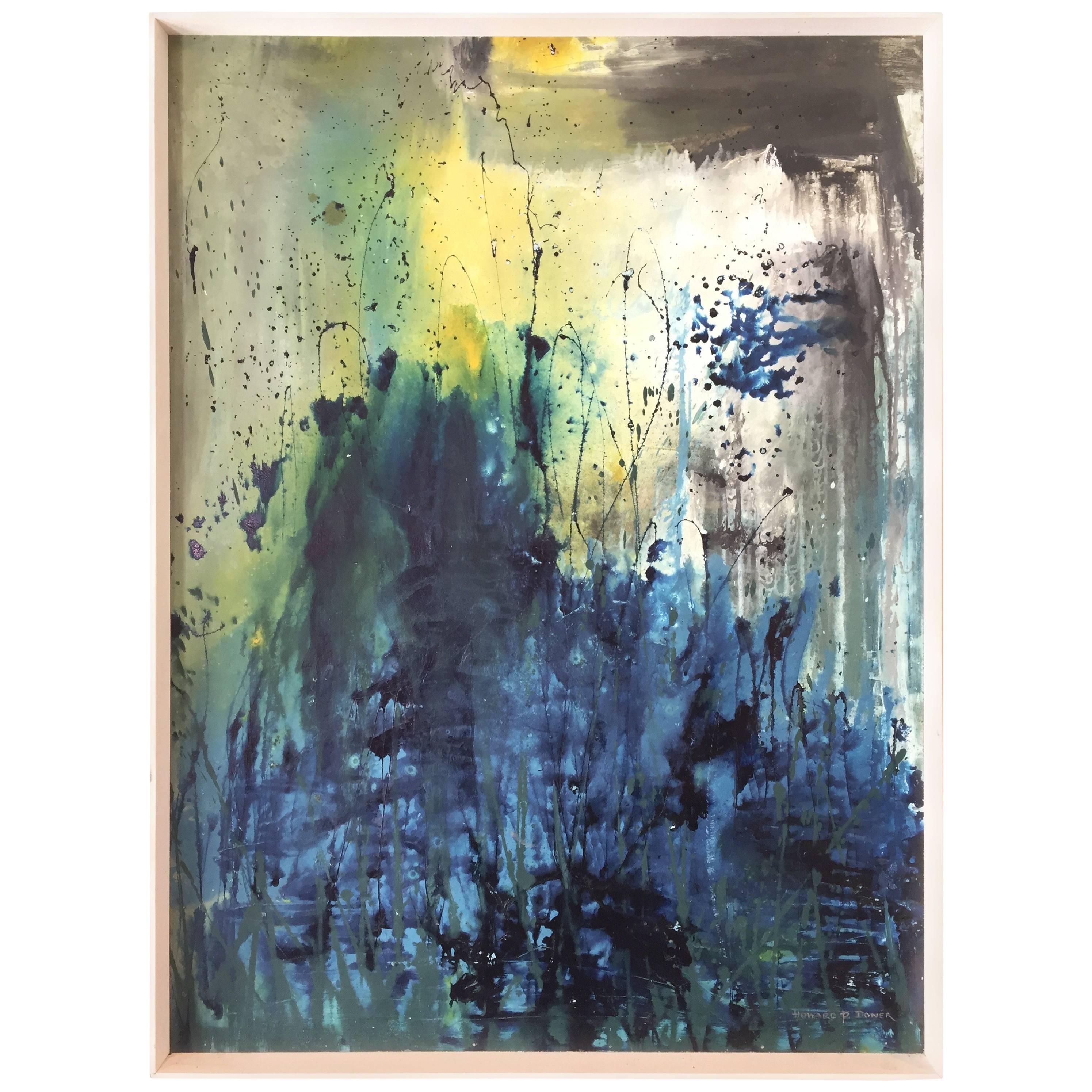 Large Abstract Painting by Howard P. Doner For Sale