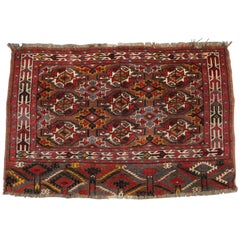 Vintage Persian Bokhara Tekke Mat Bag Face, Early 20th Century