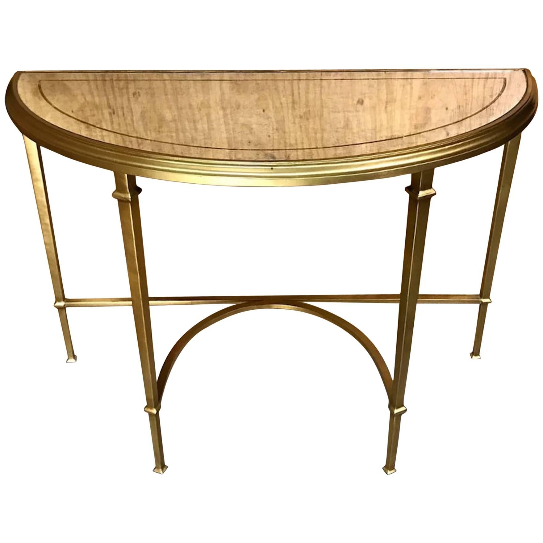 Modern Gilt Bronze and Eglomise Mirrored Console Table