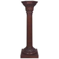 Vintage French Corinthian Display Pedestal/Plant Stand or Pillar/Column in Oak
