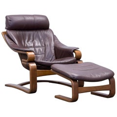 Skippers Furniture Designer Armchair Leather Brown One Seat Couch Modern