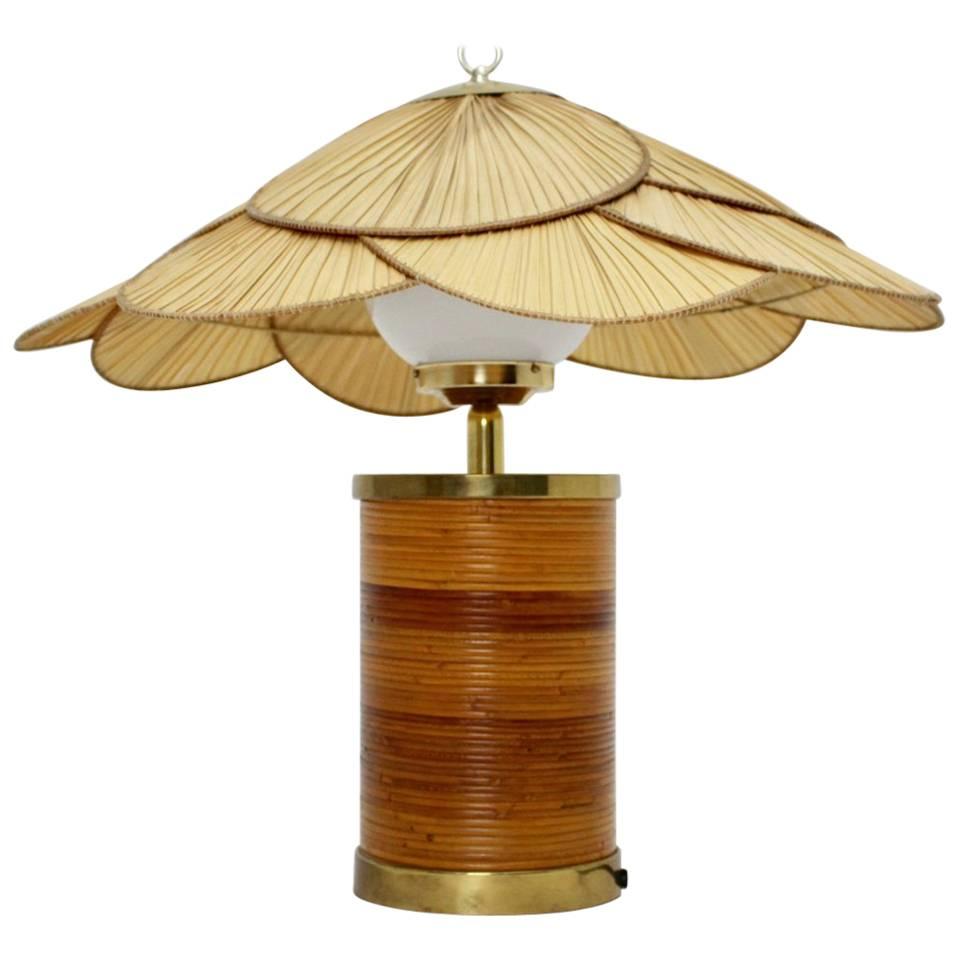 Rattan Vintage Table Lamp by Ingo Maurer, 1970s, Germany