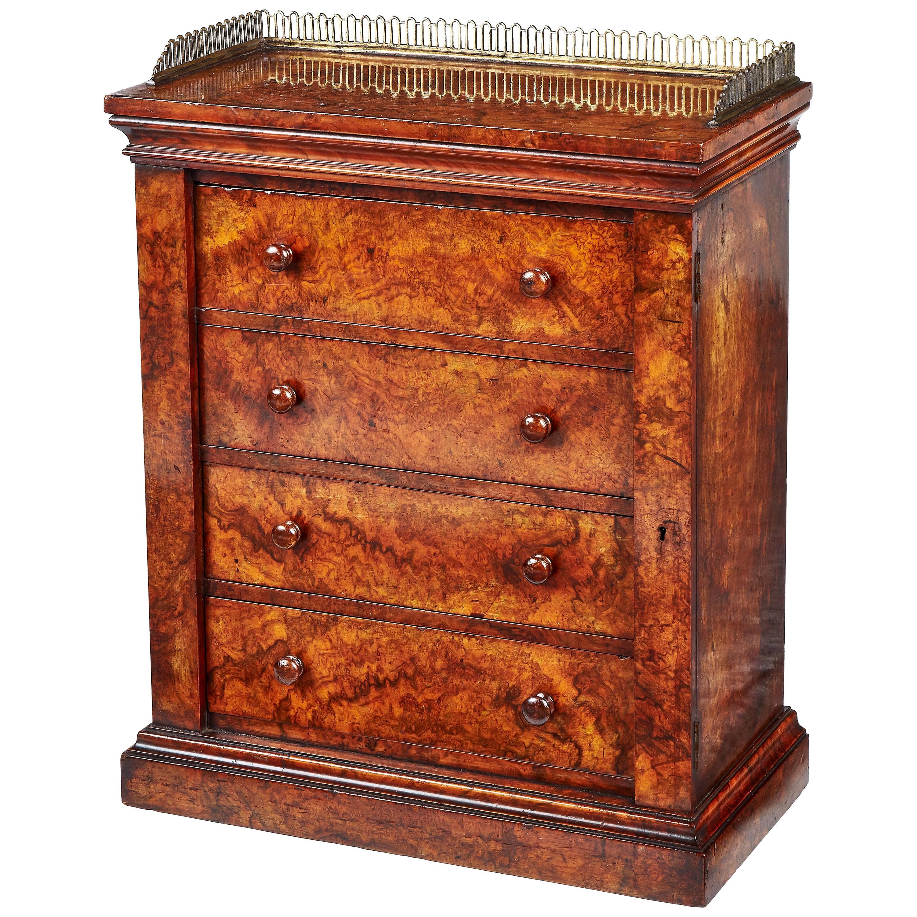 Victorian Burr Walnut 'Wellington' Table Cabinet