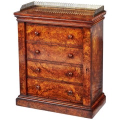 Victorian Burr Walnut 'Wellington' Table Cabinet
