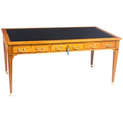 Used Satinwood Writing Table Desk Maple & Co Paris 19th Century