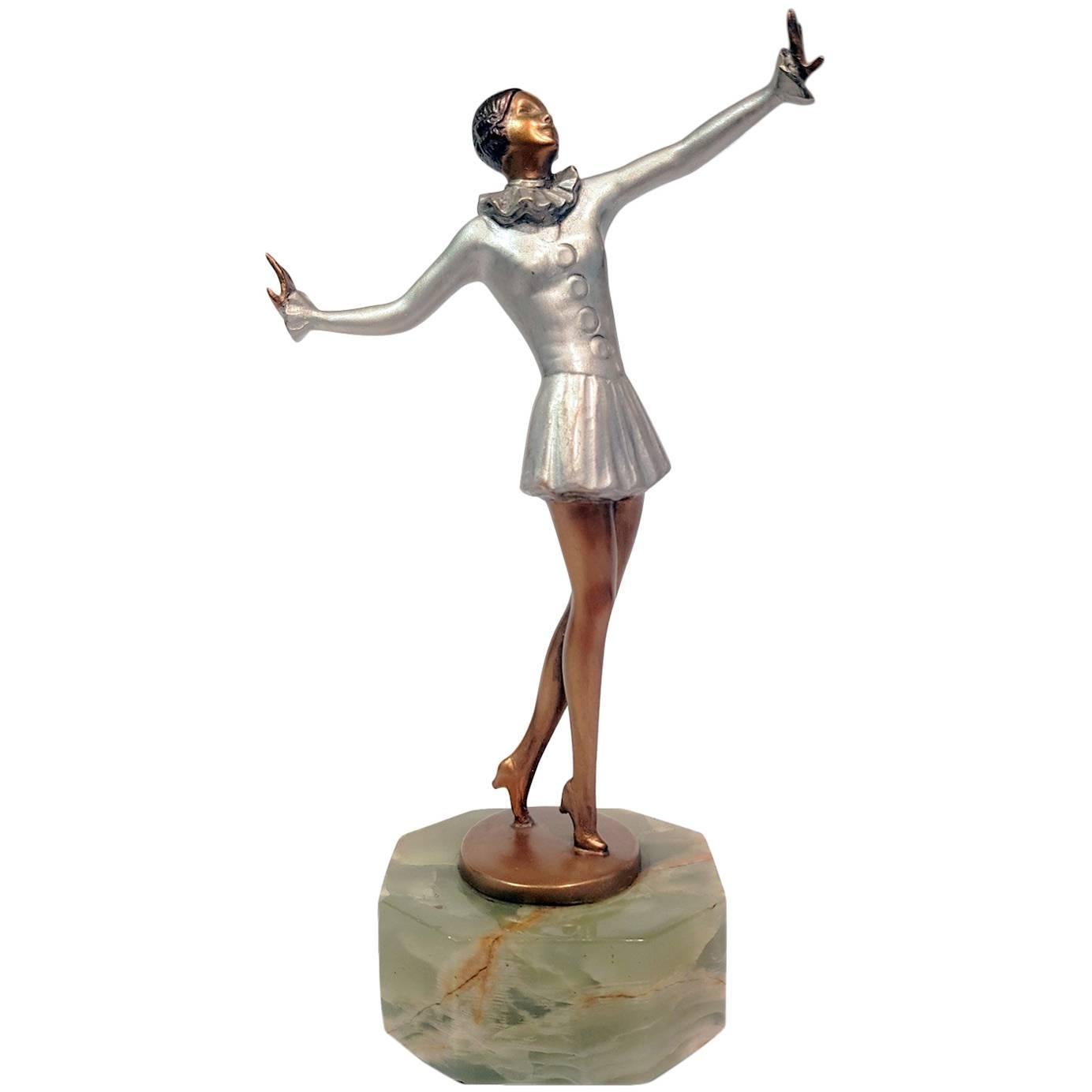 'Josepine' by Josef Lorenzl, an Art Deco Silvered Bronze Figurine