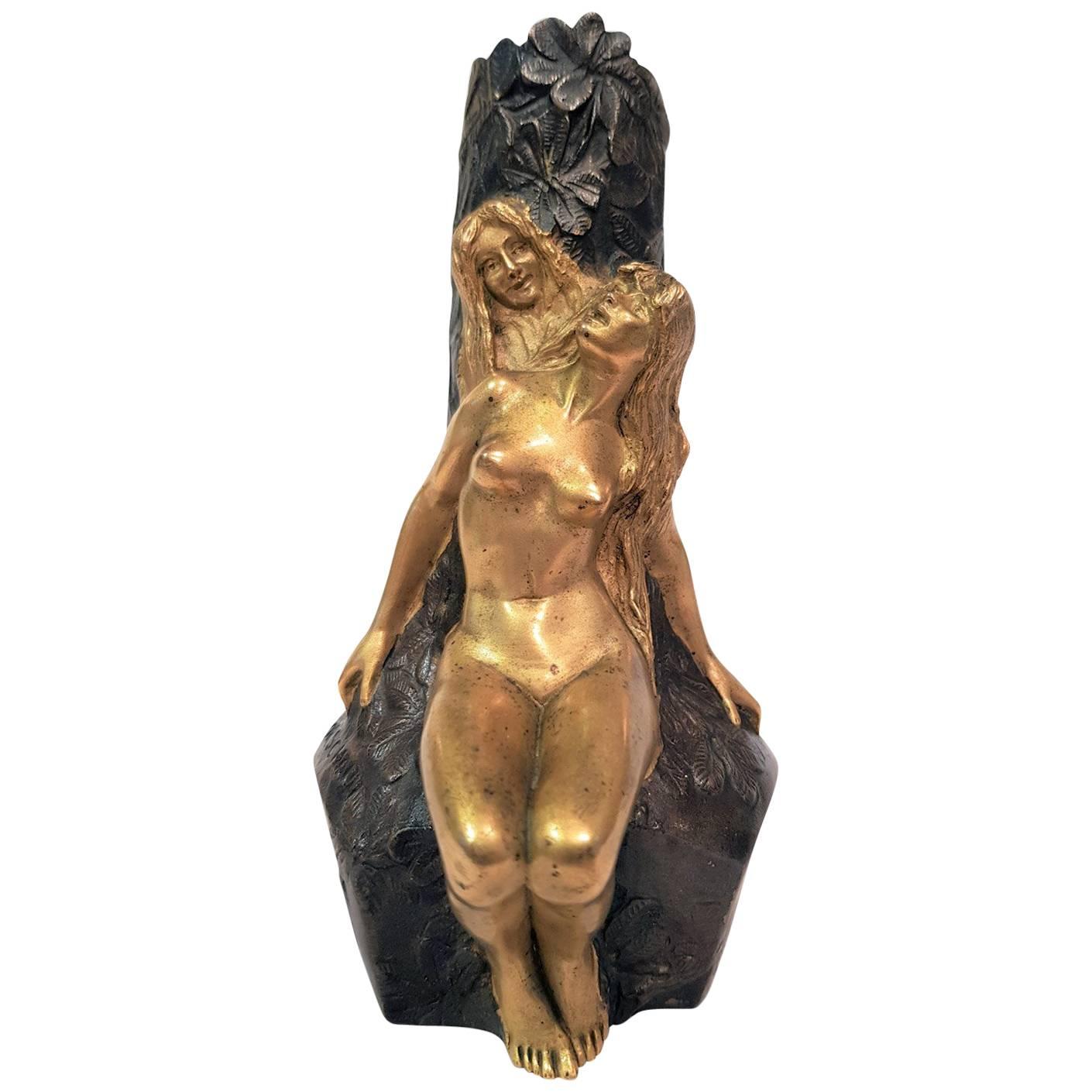 'Fee Des Bois', an Art Nouveau Bronze Sculpture by Charles Korschann For Sale