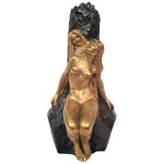 'Fee Des Bois', an Art Nouveau Bronze Sculpture by Charles Korschann