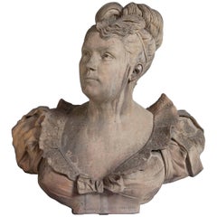 19th Century Terracotta Bust by Paul Lecreux