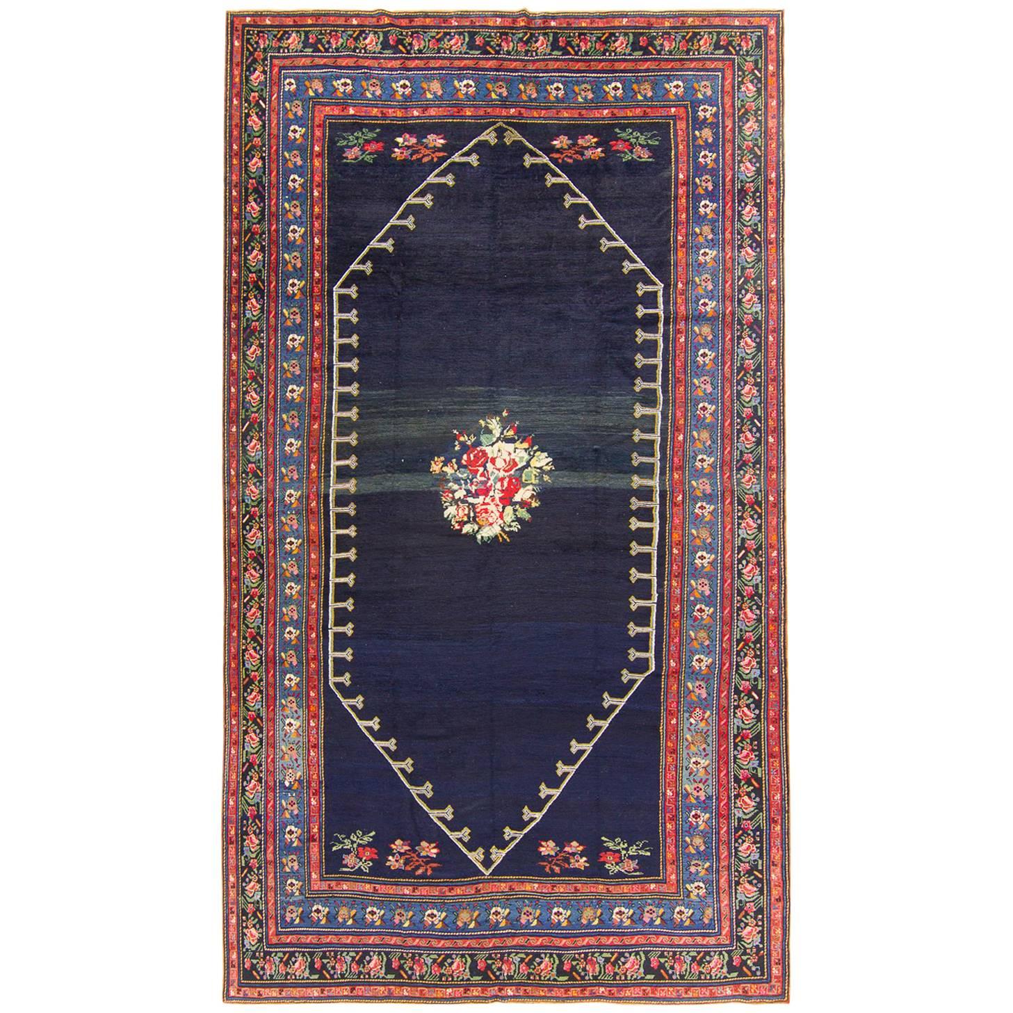 Regal Blue Antique Caucasian Karabagh Carpet, circa 1900 For Sale