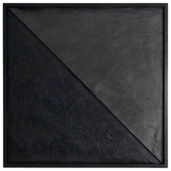 Andrea Brandi "Untitled" Black Abstract Painting, Wood, Plaster, Acrylics, 2013