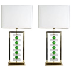 Retro Pair of Murano Glass Lamps