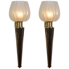 Pair of Murano Glass Sconces in the Style of Cenedese