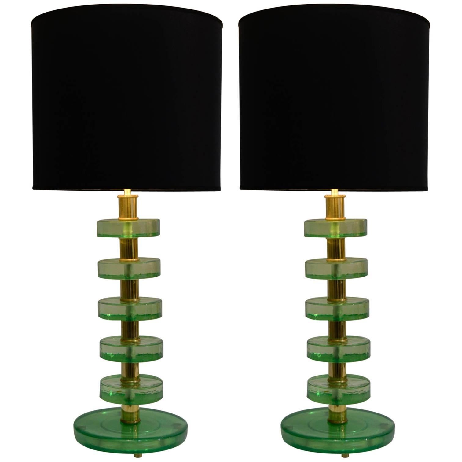 Pair of Lamps in the Style of Jacques Adnet