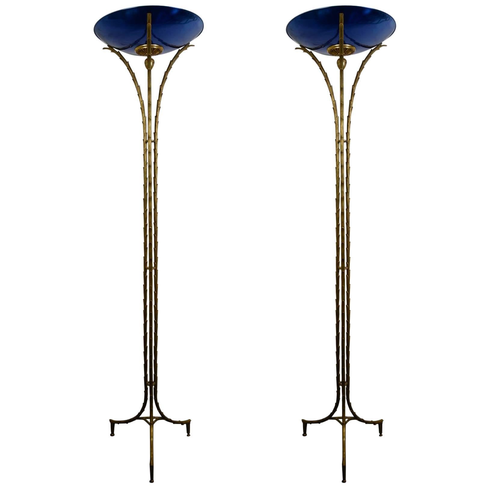 Rare Pair of Floor Lamps by Maison Baguès