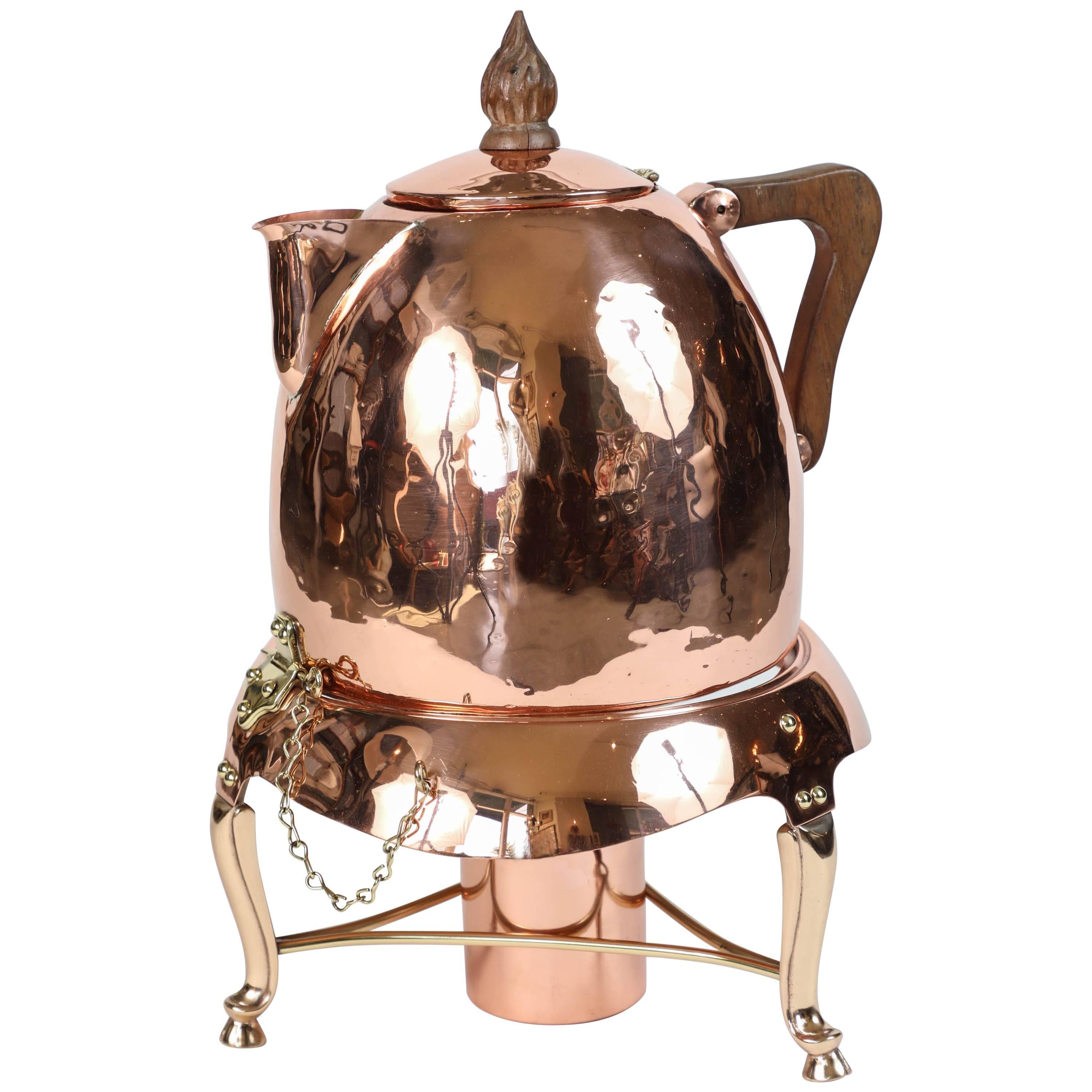 Vintage Copper and Brass Coffee Urn by J. C. Moore
