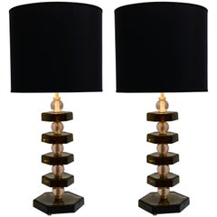 Pair of Lamps in the Style of Jacques Adnet