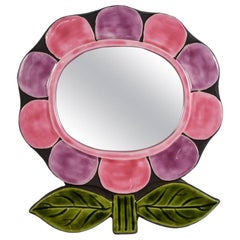 1970s Ceramic Mirror by Catherine Benito
