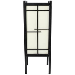 Midcentury Wood Framed Asian Lamp