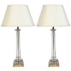 Pair of Vintage Heissey Glass Lamps