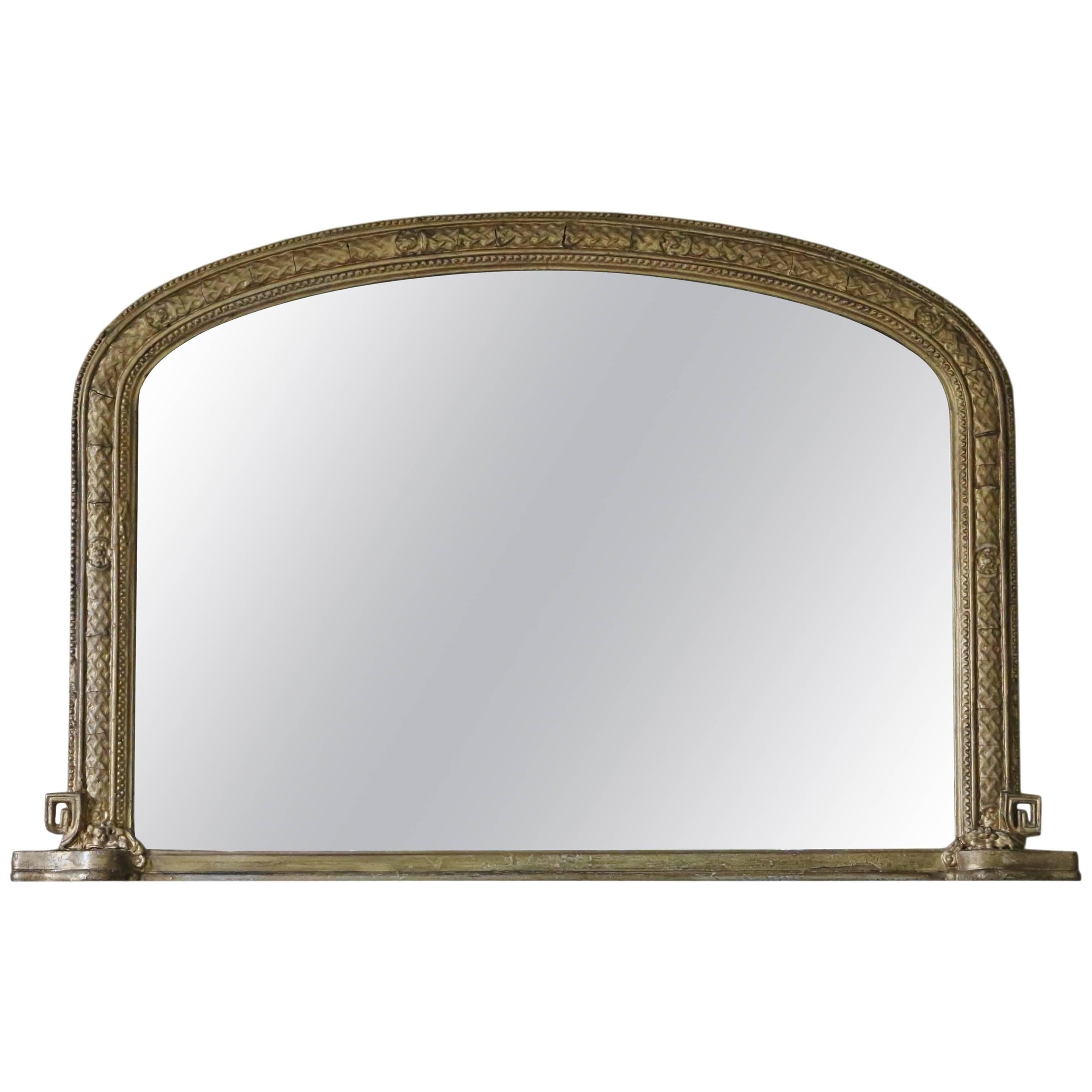 Antique Victorian Gilt Wall Mirror or Overmantle, circa 1880 For Sale
