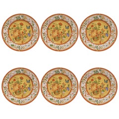 Hermès Porcelain Siesta Pattern Set of Six Cake Plates