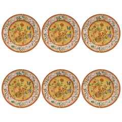 Hermès Porcelain Siesta Pattern Set of Six Cake Plates