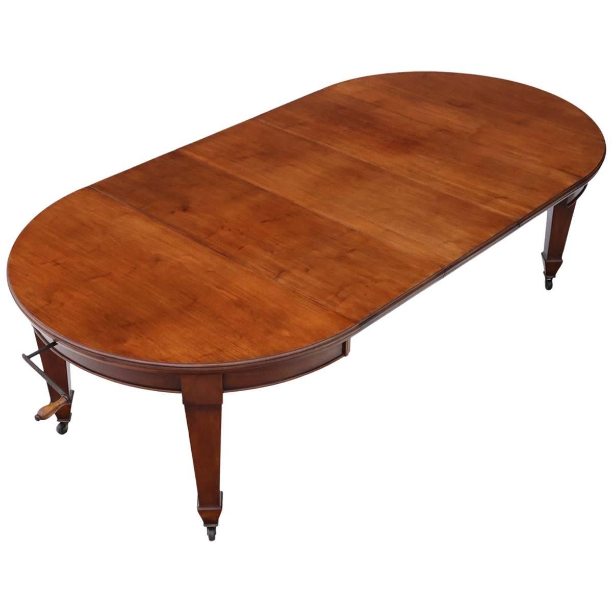 Antique Quality Victorian Mahogany Wind Out Extending D End Dining Table For Sale