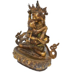 Bronze Tibetan Double Buddha Statue Vajrasattva Yab Yum