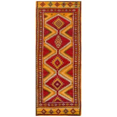Marokkanischer Teppich-Läufer in Rot/Orange aus den 1930er Jahren