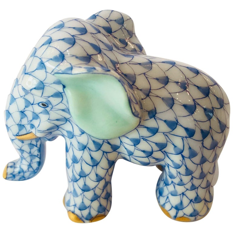 Herend Porcelain Elephant at 1stDibs