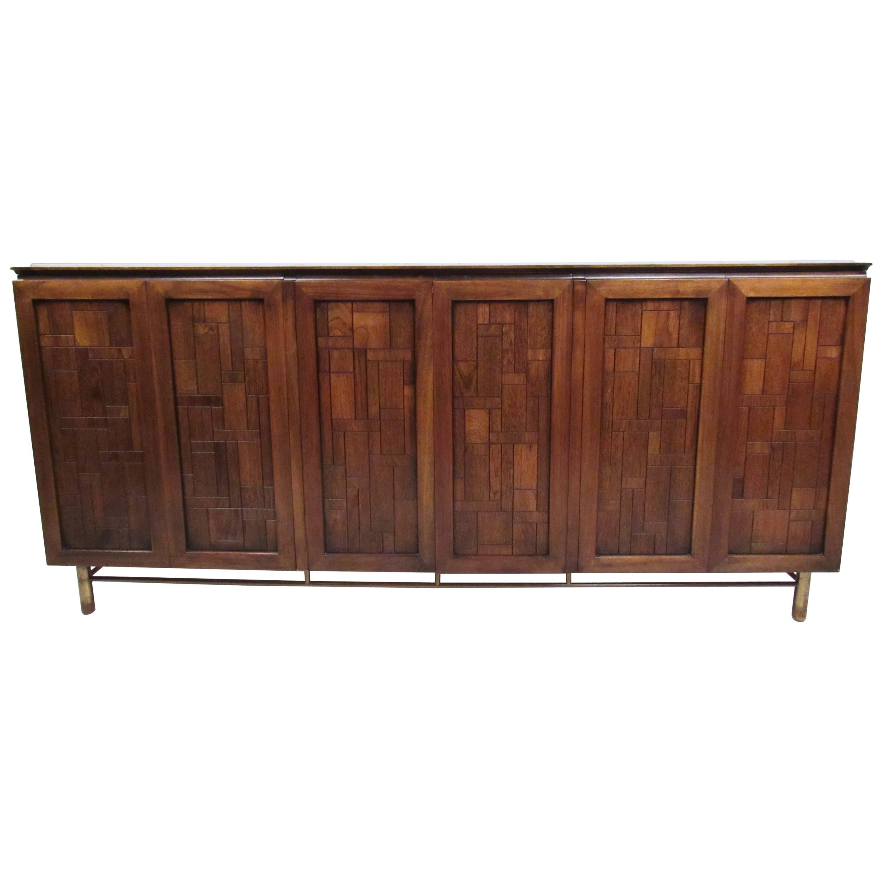 Vintage Travertine Top Sideboard by Bert England for Johnson Bros For Sale