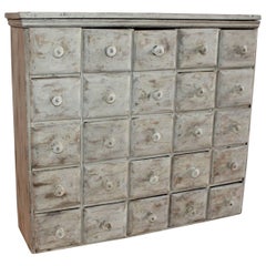 Antique Apothecary Cabinet 19th Century with 25 Drawers