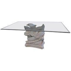 Glass Top Dolphin Table
