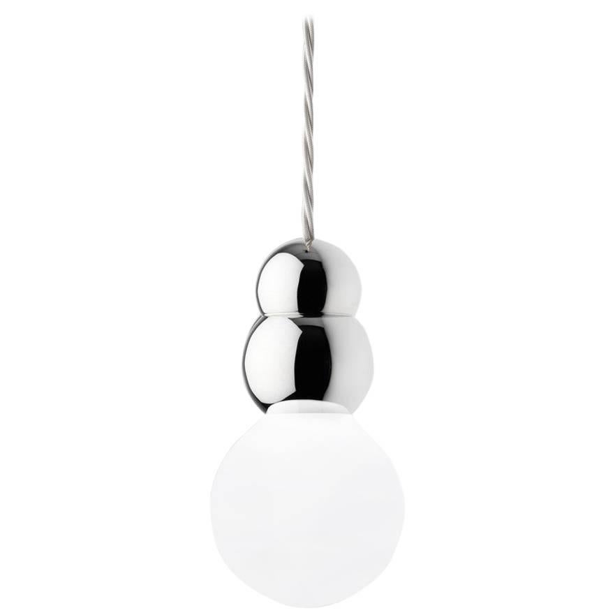 Michael Anastassiades Polished Nickel Ball Light Pendant Flex Rod Collection For Sale