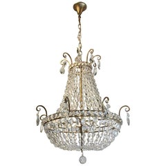 Mid-Century Antique Crystal Chandelier